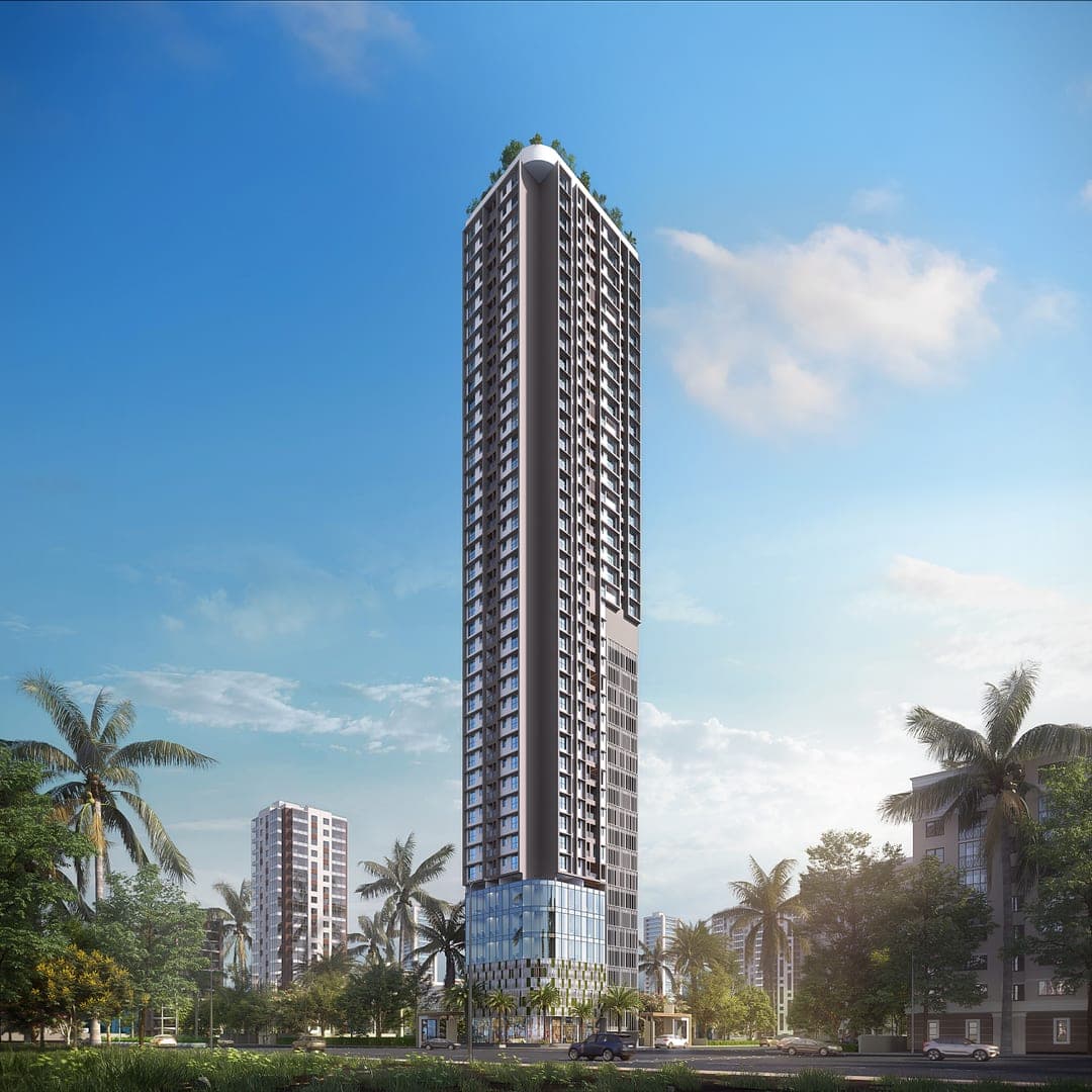 Ballaleshwar day view render — sunlit facade in Thane West